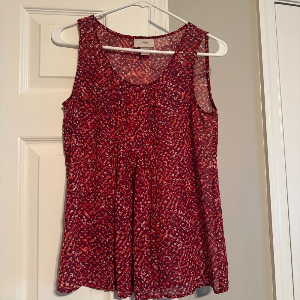 LOFT Women's Sleeveless XS Sheer Chiffon Tank Top